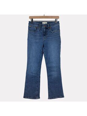 Madewell Mid Rise Kick Out Jeans Womens 27 Blue Five Pocket Zip Fly Stretch